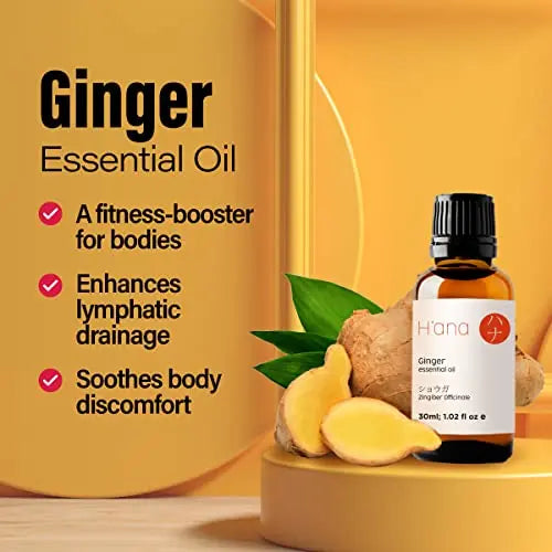 H’ana Pure Ginger Oil for Belly Fat & Pain - 100% Natural Therapeutic Grade Ginger Essentia H'ana Au supplements