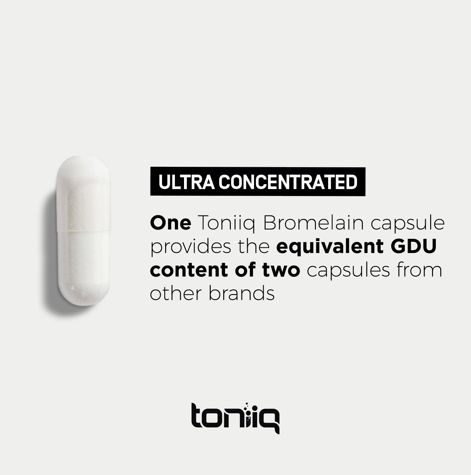 Ultra High Strength Bromelain 500mg - 3600 GDU/Gram - Highly Concentrated and Bioavailable - Third-Party Tested Formula - 120 Vegetarian Capsules - 120 Servings Per Container - Bromelain Supplement Toniiq Au supplements