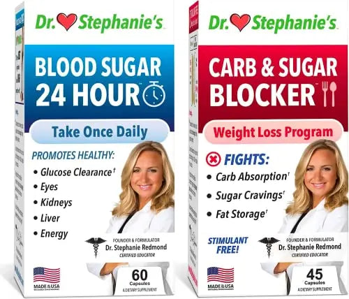 Pharmaganics Dr. Stephanie's Bundle Pack - 24 Hour Support + Carb & Sugar Blocker Pharmaganics Au supplements
