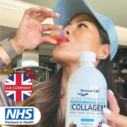 Reverse Life Marine Collagen Liquid Supplement Drink - High-Strength 10,000mg Hydrolysed Peptide Infused Reverse Life Au supplements