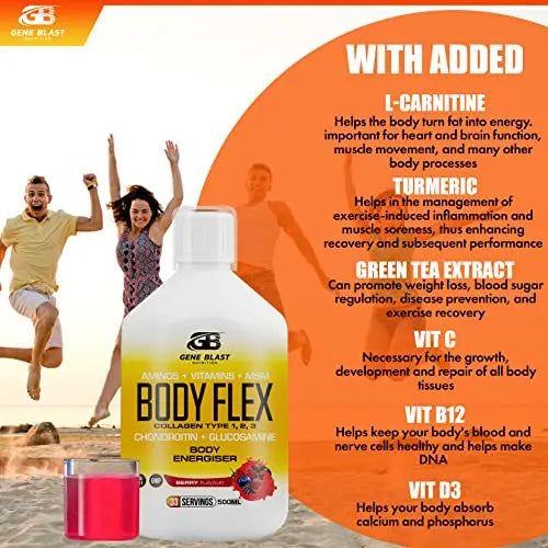 Gene Blast Body Flex, Liquid Joint Supplement w/Hydrolysed Collagen Type1 2 3 Plus Glucosamine GENE BLAST Au supplements