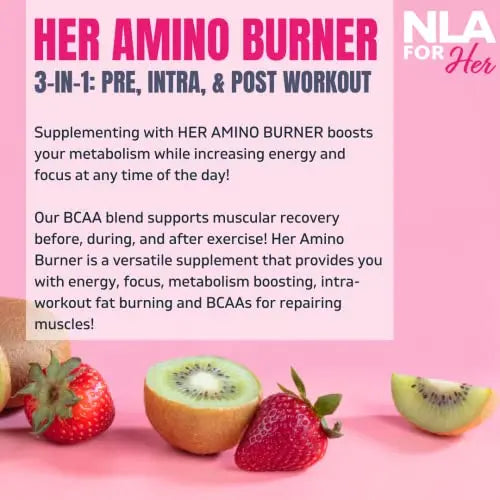 Her Thermogenic Amino Women's Pre Post & Intra Workout Booster (Strawberry Kiwi,30 Servings) NLA for Her Au supplements