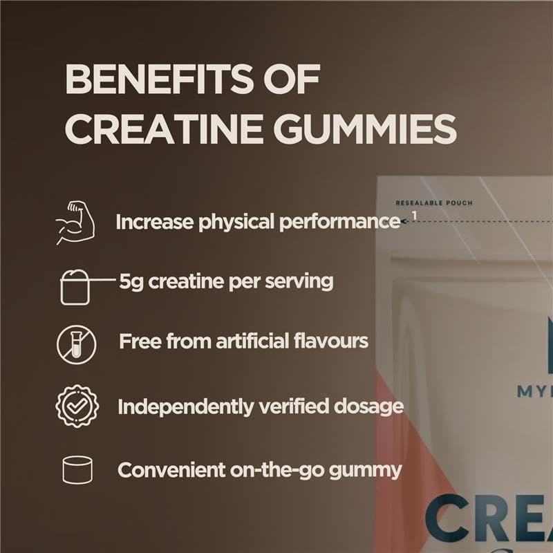 Myprotein Creatine Gummies, 5g Creatine Monohydrate per Serving, Peach, 90 Count, 18 Servings, Chewable Post/Pre Workout Strength & Recovery Sports Nutrition Supplement, Vegan, Non-GMO Myprotein Au supplements