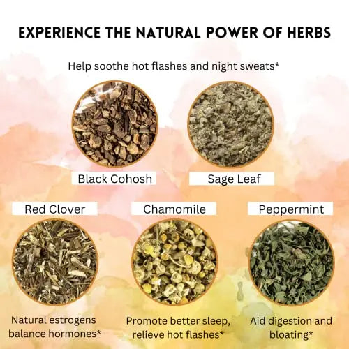 Menopause Tea for Cooling, Hormonal Balance, Relief from Hot Flashes, Night Sweats PCOS Herbal Tea Au supplements
