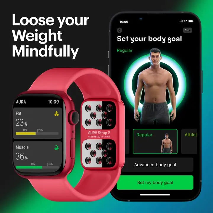 AURA Strap 2 Compatible w Apple Watch – for Body Fat, BMI & Weight Loss - Body Composion AURA Strap Au supplements