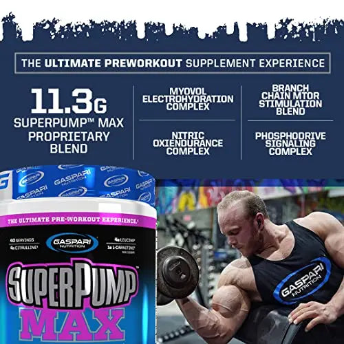 Gaspari Nutrition SuperPump MAX, The Ultimate Pre Workout Powder, Sustained Energy Gaspari Nutrition Au supplements
