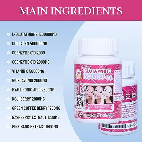 Supreme Gluta White 1500000mg for Skin Lightening, Skin Moisturizer, Collagen Stimulator Healthy Supreme Gluta White Au supplements