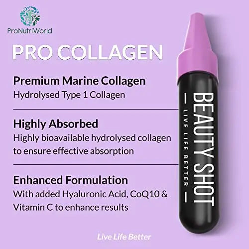 ProNutriWorld Marine Collagen Peptides Shots, Hyaluronic Acid and CoQ10 ProNutriWorld Au supplements