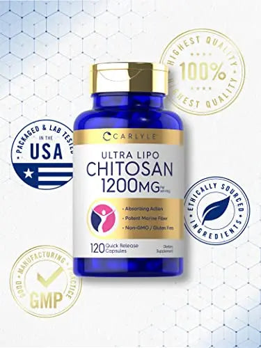 Carlyle Chitosan Supplement 1200mg | 120 Quick Release Capsules | Non-GMO Carlyle Au supplements