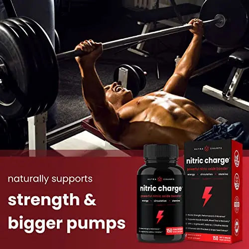 Nitric Oxide Supplement | L-Arginine, L Citrulline Malate, AAKG, Pine Bark, Grape Seed NutraChamps Au supplements