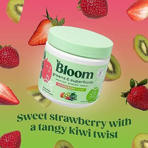 Bloom Nutrition Super Greens Powder Smoothie & Juice Mix (Strawberry Kiwi) Bloom Nutrition Au supplements