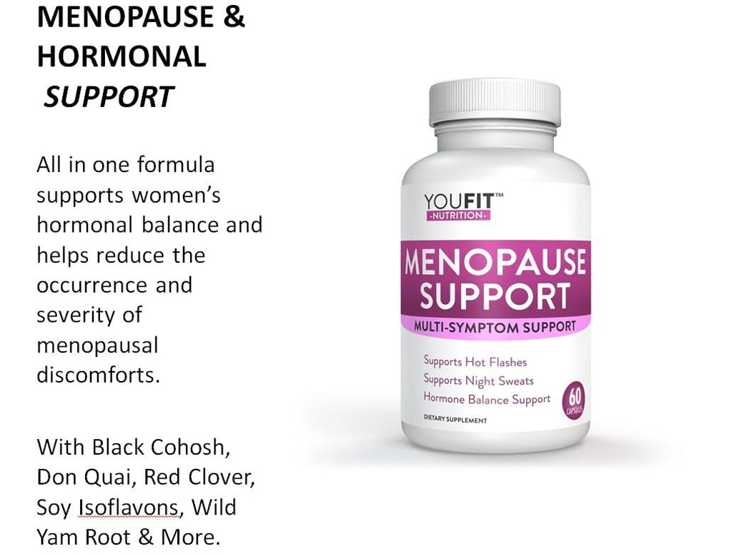 YouFit Nutrition Menopause Relief Capsules for Women - Natural Menopause Supplements for Women - Complete Day and Night Menopause Support - Reduces Hot Flashes, Stress, Night Sweats - 30 Servings YouFit Nutrition Au supplements