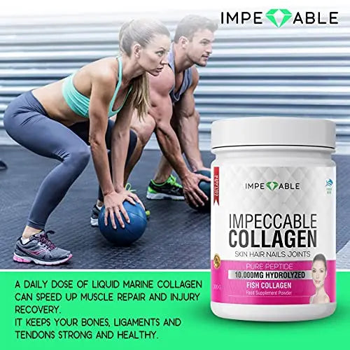 IMPECCABLE Collagen Premium 10.000 mg Pure peptide hydrolyzed Marine Collagen Powder Impeccable Au supplements