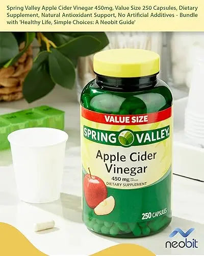 Spring Valley Apple Cider Vinegar 450mg, Value Size 250 Capsules, Dietary Supplement Neobit Au supplements