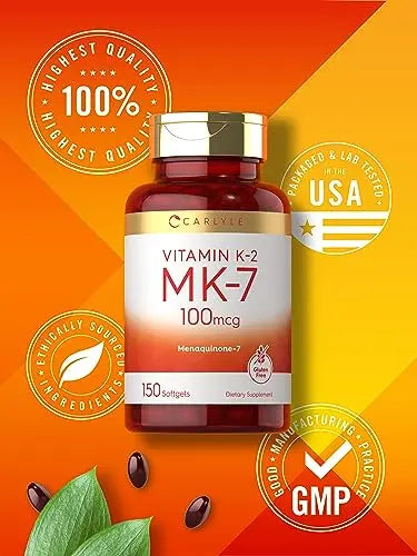 Carlyle Vitamin K2 Supplement 100mcg | K2 MK7 | 150 Softgels | Non-GMO Carlyle Au supplements