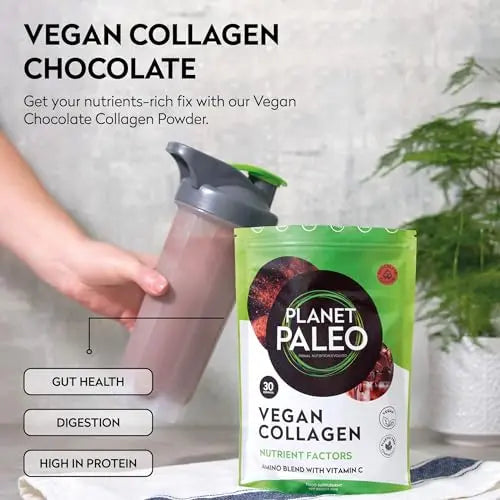 Planet Paleo Vegan Collagen (Chocolate, 255g) - Vegan Collagen Powder - High Protein Planet Paleo Au supplements