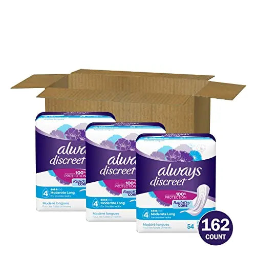 Always Discreet Adult Moderate Long Incontinence Pads, Up to 100% Leak Always Discreet Au supplements