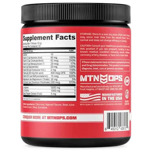 MTN OPS Enduro Nitric Oxide Supplement & Stim-Free Pre Workout - 30 Servings MTN OPS Au supplements