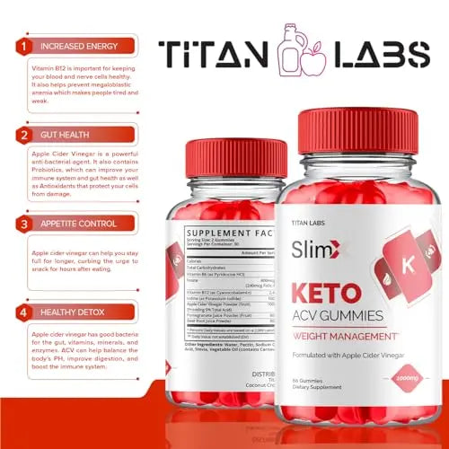 (2 Pack) SlimX Keto ACV Gummies, SlimX Keto ACV Advanced Weight Loss 1000MG Apple Titan Labs Au supplements