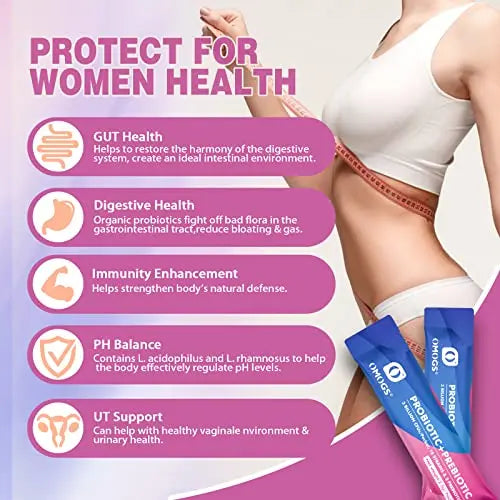 OMOGS Women's Probiotic,120-Billion-CFUs, 18 Strains, with 3 Prebiotics and Cranberry OMOGS Au supplements