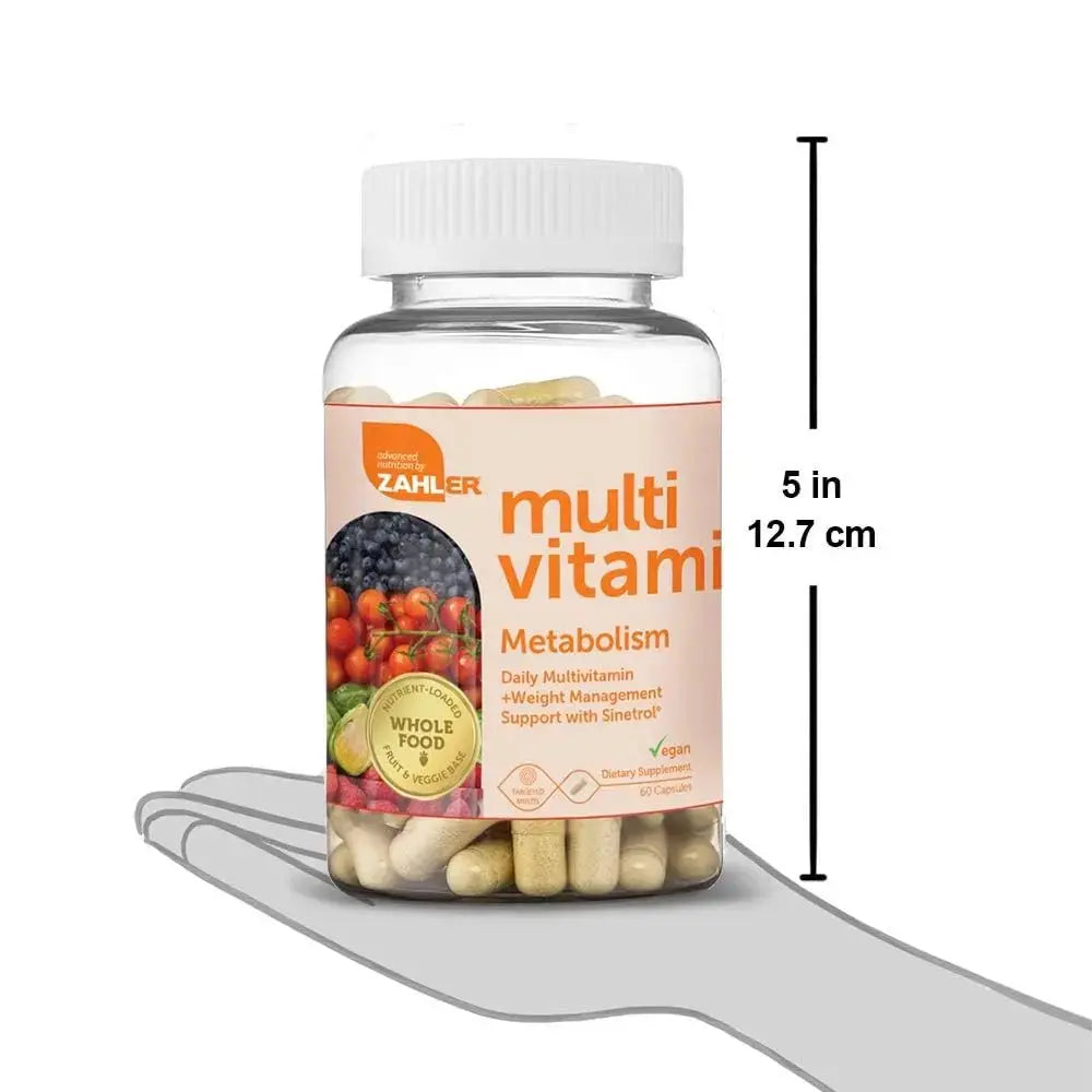 Zahler Multivitamin Metabolism + Weight Management Support for Women and Men with Iron, Certified Kosher, 60 Capsules Zahler Au supplements