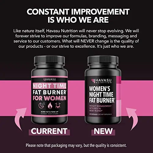 HAVASU NUTRITION Night Time Fat Burner Weight Loss Pills for Women | Appetite Suppressant for Weight Loss (+ Vitamin D, 60 Count) HAVASU NUTRITION Au supplements