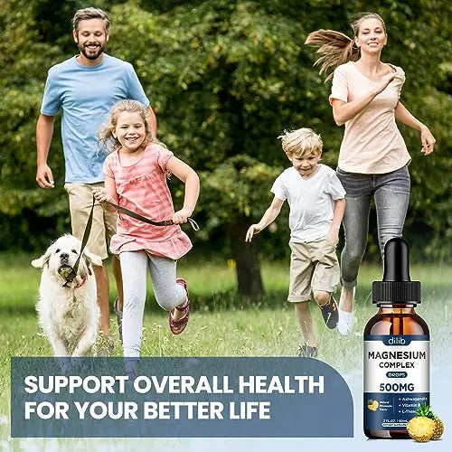 Triple Magnesium Complex Supplement-Magnesium Glycinate, Citrate, Malate Liquid Drops dilib Au supplements