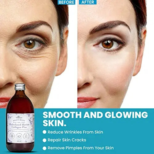 VitaZam Marine Collagen Liquid 10000mg with Hyaluronic Acid, Hydrolysed Peptide, Biotin for Hair, Skin, Nails, Joint, and Muscles, 500 ml VitaZam Au supplements