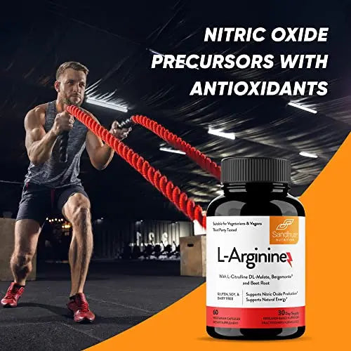 Sandhu's L-Arginine with Nitric Oxide Precursor | Made in The USA| 30 Days Supply Sandhu's Au supplements