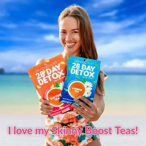 SkinnyBoost 28 Day Detox Tea Kit-1 Daytime (28 Bags) 1 Evening (14 Bags) Non GMO SkinnyBoost Au supplements
