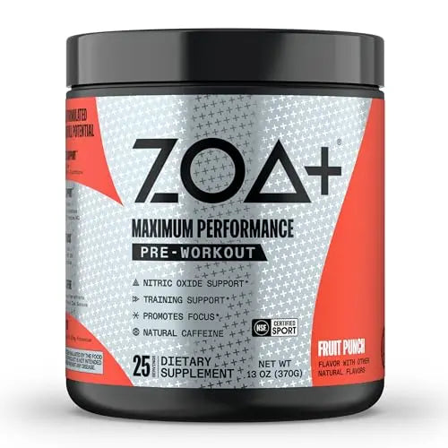 ZOA+ Pre-Workout Powder & Shaker Bottle Bundle, Fruit Punch ZOA Au supplements