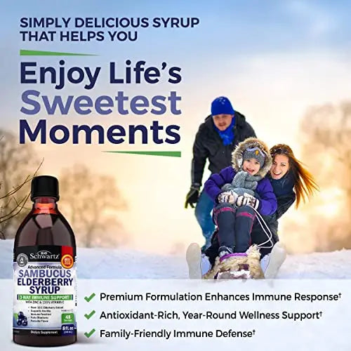 Elderberry Syrup for Kids and Adults - Natural Immune Support with Zinc and Vitamin C BioSchwartz Au supplements