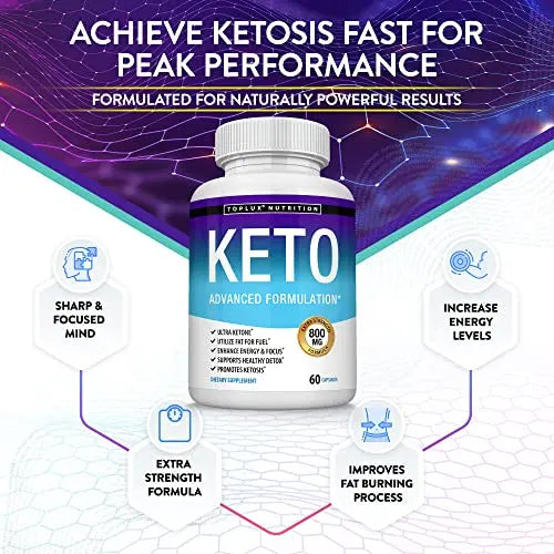 Toplux Keto Pills Ketosis Diet - Natural Ketosis Using Ketone & Ketogenic Diet, Support Toplux Au supplements