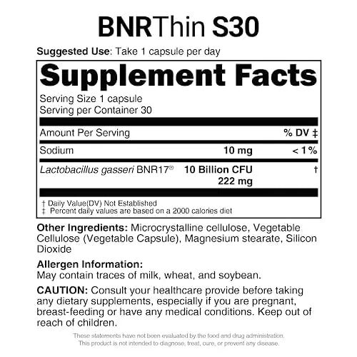 AceBiome BNRThin S30, Lactobacillus Gasseri BNR17, 10 Billion CFU Guaranteed AceBiome Au supplements