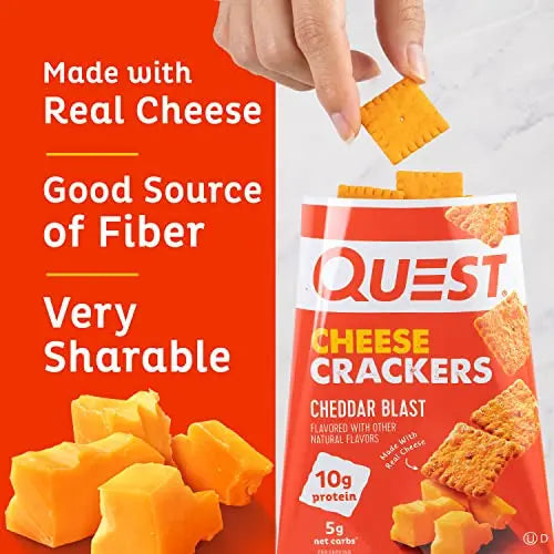 Quest Nutrition Cheese Crackers, Cheddar Blast, High Protein, Low Carb, Made with Real Cheese Quest Nutrition Au supplements