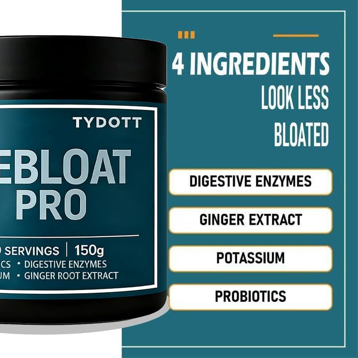 TYDOTT Debloat Pro, Contains Probiotics and Digestive Enzymes to Relieve Bloating, Supports Gut Health, Nutrient Absorption, and Stomach Comfort to Support Digestive Health AZX Au supplements