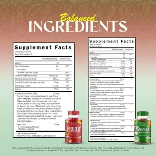 The Vitamin Kitchen Fruit and Veggies Gummies-120 Chews 60 Super Fruits The Vitamin Kitchen Au supplements