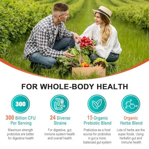 Probiotics for Women & Men - 300 Billion CFU & 24 Strains Probiotic with 15 Organic Herbs Cfuful Au supplements