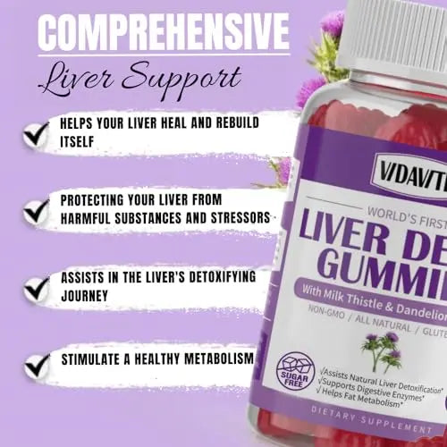 VIDAVITE Sugar-Free Liver Cleanse Detox & Repair Gummies — 1500mg Silymarin Milk VIDAVITE Au supplements