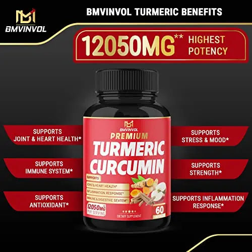 (2 Packs) Premium Turmeric Curcumin Supplement 12050mg with Ginger, Apple Cider Vinegar BMVINVOL Au supplements