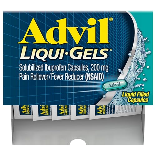 Advil Liqui-Gels Pain Reliever and Fever Reducer, Pain Medicine for Adults with Ibuprofen 200mg for Headache, Backache, Menstrual Pain and Joint Pain Relief - 50x2 Liquid Filled Capsules Advil Au supplements