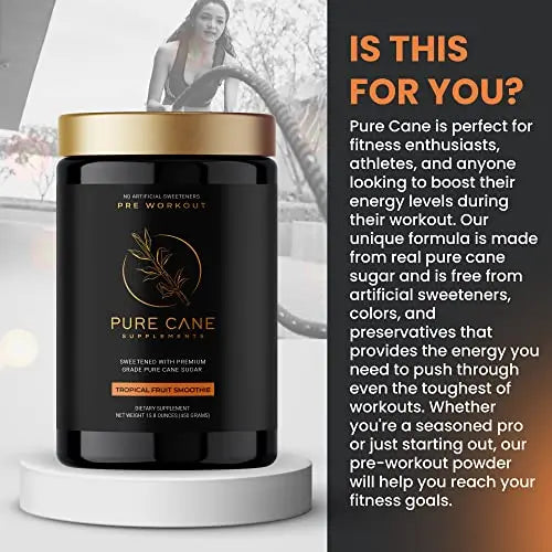 Pure Cane Natural Pre Workout Powder for Men & Women - No Artificial Sweeteners Pure Cane Supplements, Inc. Au supplements