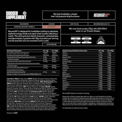Soccer Supplement Recover90®, Complete Recovery Shake - 31grams of Whey Protein Isolate SOCCER SUPPLEMENT Au supplements