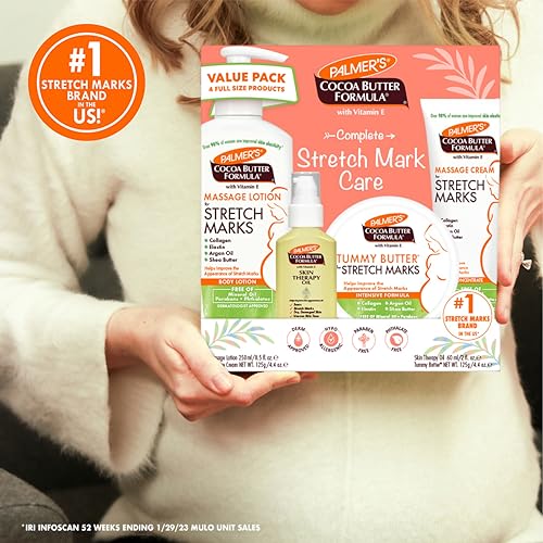 Palmer's Cocoa Butter Formula Pregnancy Skin Care Kit for Stretch Marks and Scars, Dermatologist Approved