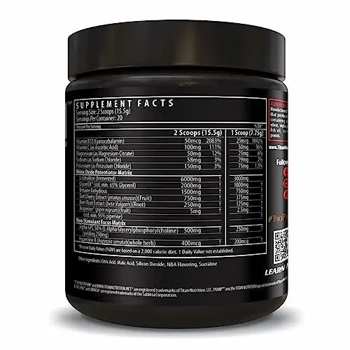 Pump- Nitric Oxide Boosting Stack Stim Free: Loaded with Citruline Malate for Maximum Titan Nutrition Au supplements