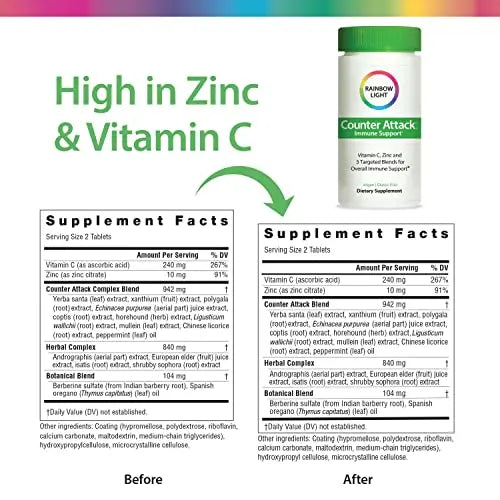 Rainbow Light Counter Attack Immune Support, Dietary Supplement Provides Immune Rainbow Light Au supplements