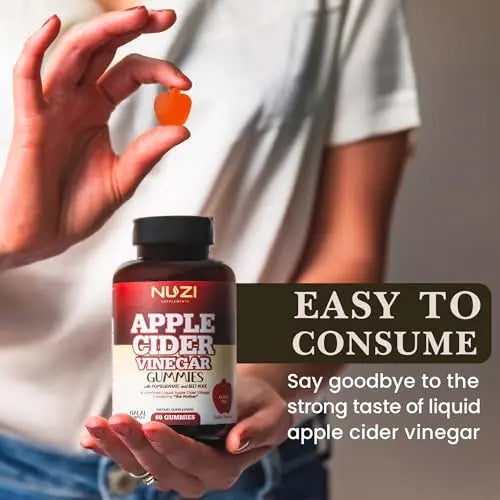NUZI Apple Cider Vinegar Gummies with Pomegranate & Beetroot | 500 mg | Certified Halal NUZI Au supplements