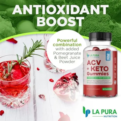 LaPura ACV 1000 mg + Keto Gummies for Weight Loss, 60 Gummies - 1000 mg Apple Cider LaPura Au supplements