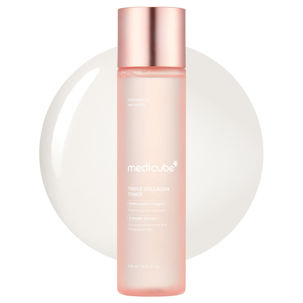 Medicube Triple Collagen Toner - Hydrolyzed, Atelo, & Soluble Collagen for Deep Hydration & Plump Skin - Fast-Absorbing Formula
