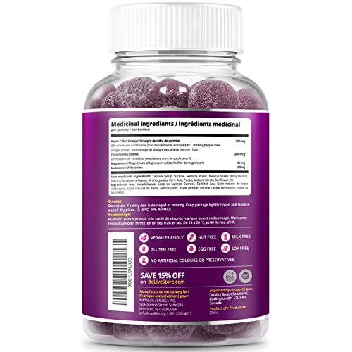 BeLive MoonBurn Nighttime Melatonin Gummies - 60 Ct | Formulated with Apple Cider BeLive Au supplements